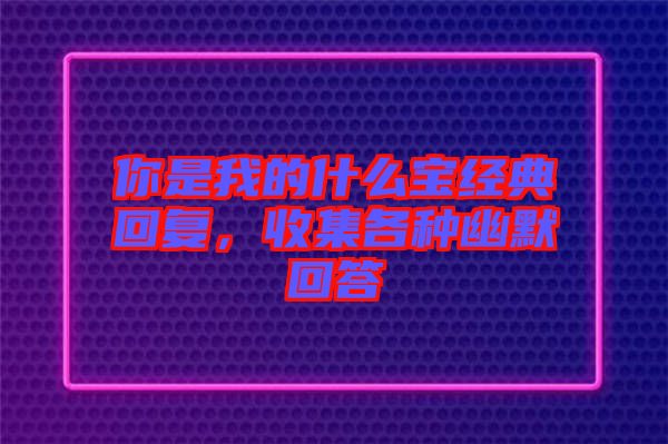 你是我的什么寶經(jīng)典回復(fù)，收集各種幽默回答