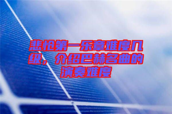 悲愴第一樂(lè)章難度幾級(jí)，介紹巴赫名曲的演奏難度