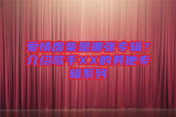 愛情廢柴是哪張專輯？介紹歌手XX的其他專輯系列