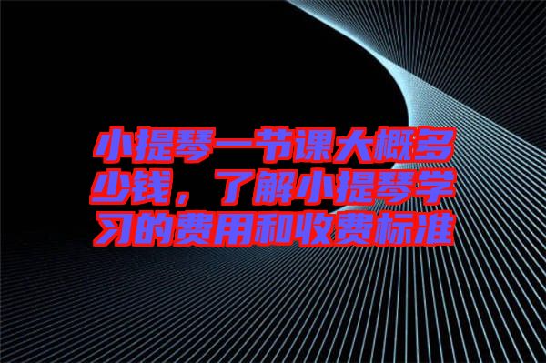 小提琴一節(jié)課大概多少錢(qián)，了解小提琴學(xué)習(xí)的費(fèi)用和收費(fèi)標(biāo)準(zhǔn)