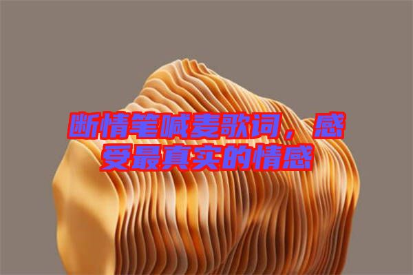 斷情筆喊麥歌詞，感受最真實的情感