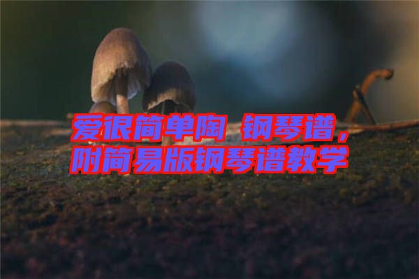愛很簡單陶喆鋼琴譜，附簡易版鋼琴譜教學(xué)