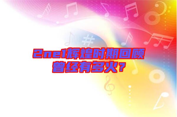 2ne1輝煌時(shí)期回顧曾經(jīng)有多火？