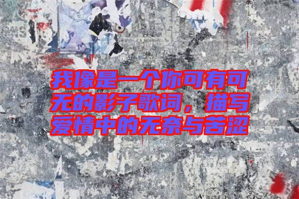 我像是一個你可有可無的影子歌詞，描寫愛情中的無奈與苦澀