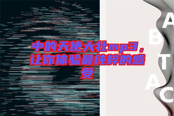 中的天使大壯mp3，讓你體驗(yàn)最純粹的感受