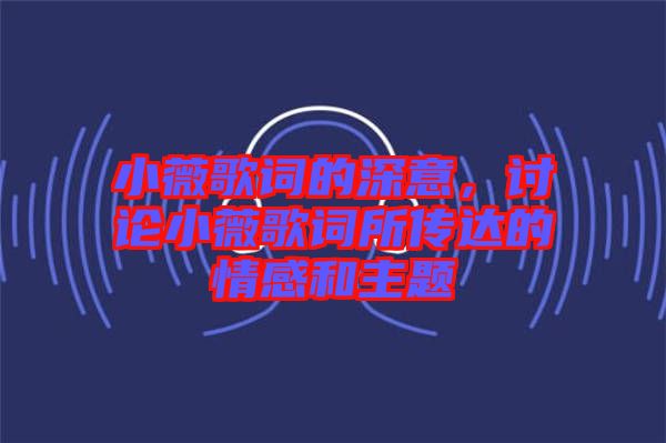 小薇歌詞的深意，討論小薇歌詞所傳達的情感和主題