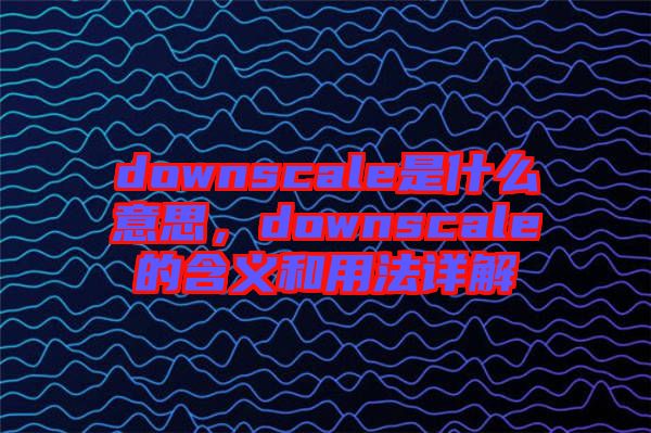 downscale是什么意思，downscale的含義和用法詳解