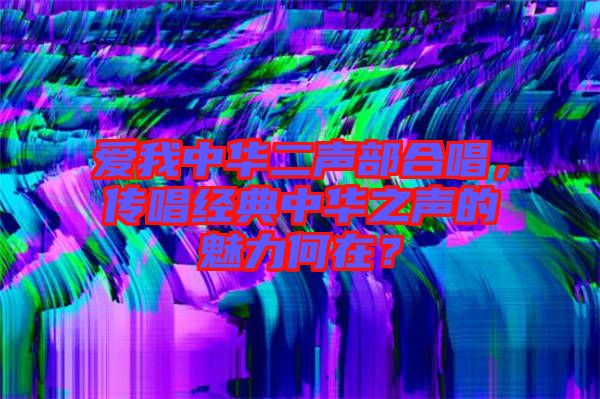 愛(ài)我中華二聲部合唱，傳唱經(jīng)典中華之聲的魅力何在？