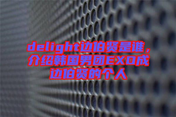 delight邊伯賢是誰，介紹韓國(guó)男團(tuán)EXO成邊伯賢的個(gè)人
