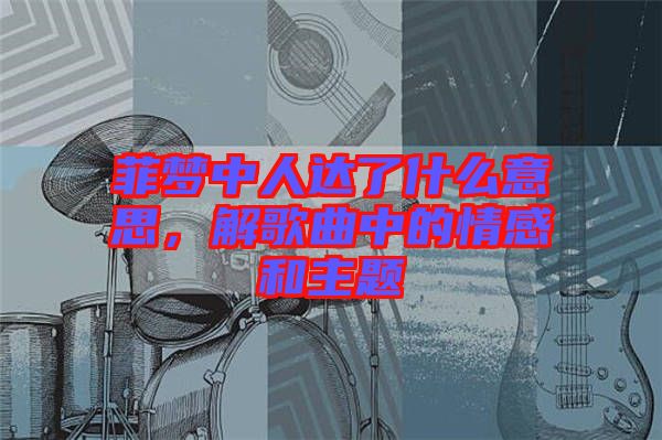 菲夢中人達了什么意思，解歌曲中的情感和主題