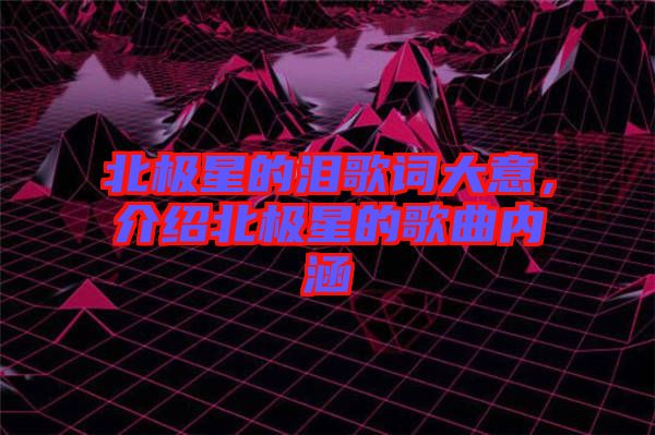 北極星的淚歌詞大意，介紹北極星的歌曲內(nèi)涵