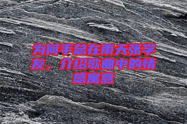為何手總在雨天張學友，介紹歌曲中的情感寓意