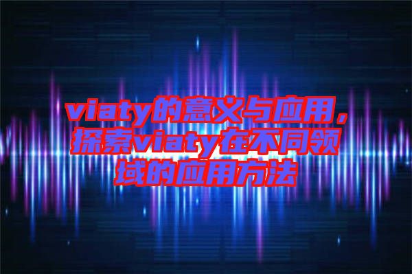 viaty的意義與應(yīng)用，探索viaty在不同領(lǐng)域的應(yīng)用方法