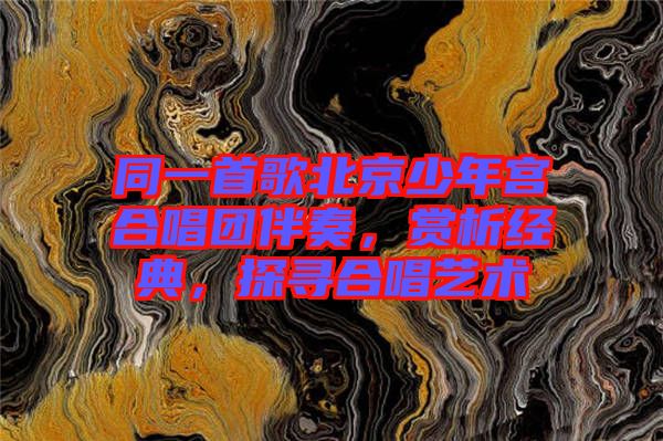 同一首歌北京少年宮合唱團(tuán)伴奏，賞析經(jīng)典，探尋合唱藝術(shù)