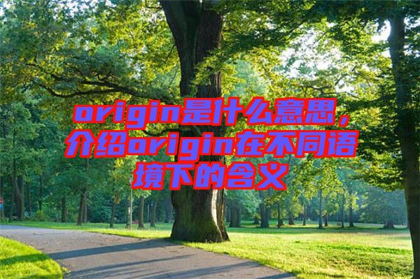 origin是什么意思，介紹origin在不同語境下的含義