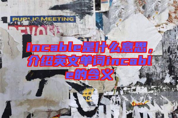 incable是什么意思，介紹英文單詞incable的含義