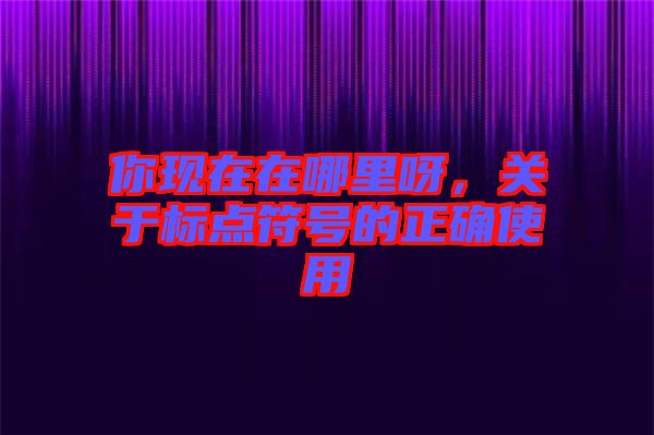 你現(xiàn)在在哪里呀，關(guān)于標(biāo)點符號的正確使用