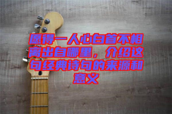 愿得一人心白首不相離出自哪里，介紹這句經典詩句的來源和意義