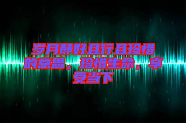 歲月靜好且行且珍惜的意思，珍惜生命，享受當(dāng)下