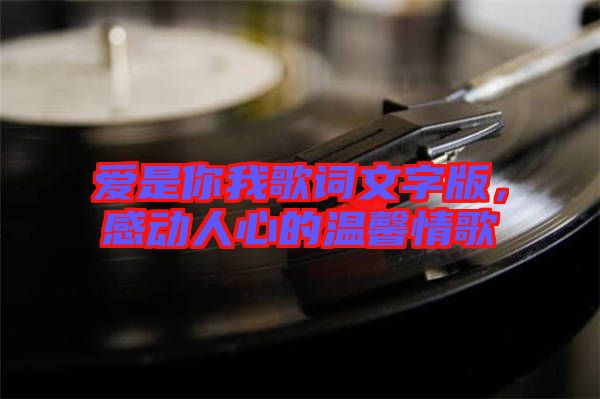 愛是你我歌詞文字版，感動(dòng)人心的溫馨情歌