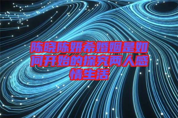 陳曉陳妍?；橐鍪侨绾伍_始的探究兩人感情生活