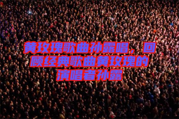 黃玫瑰歌曲孫露唱，回顧經(jīng)典歌曲黃玫瑰的演唱者孫露
