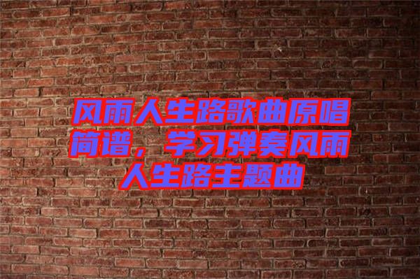 風(fēng)雨人生路歌曲原唱簡(jiǎn)譜，學(xué)習(xí)彈奏風(fēng)雨人生路主題曲