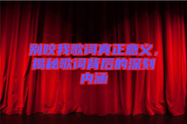 別咬我歌詞真正意義，揭秘歌詞背后的深刻內(nèi)涵