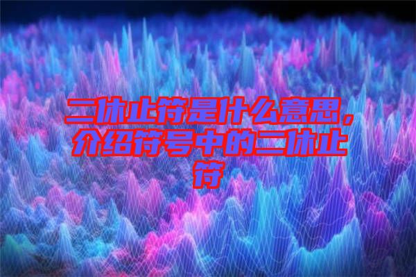 二休止符是什么意思，介紹符號(hào)中的二休止符
