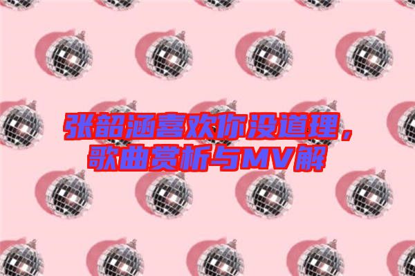 張韶涵喜歡你沒道理，歌曲賞析與MV解