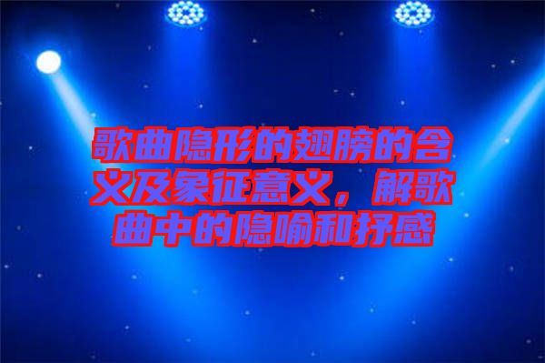 歌曲隱形的翅膀的含義及象征意義，解歌曲中的隱喻和抒感