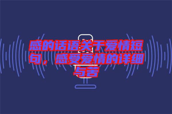 感的話語(yǔ)關(guān)于愛(ài)情短句，感受愛(ài)情的詳細(xì)與苦