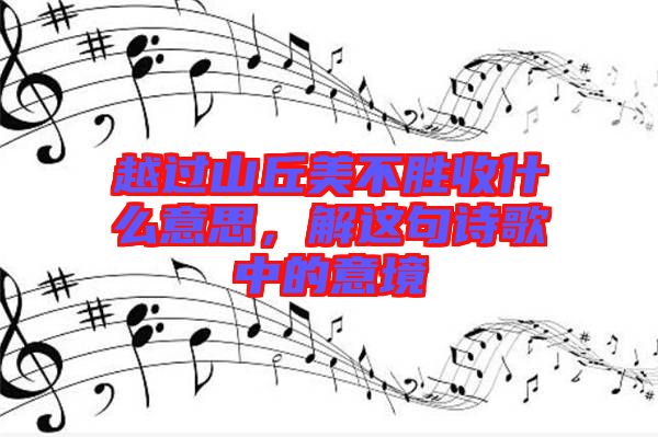 越過山丘美不勝收什么意思，解這句詩歌中的意境