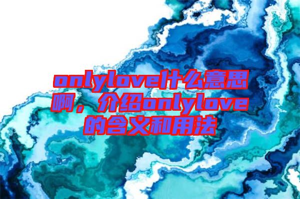 onlylove什么意思啊，介紹onlylove的含義和用法