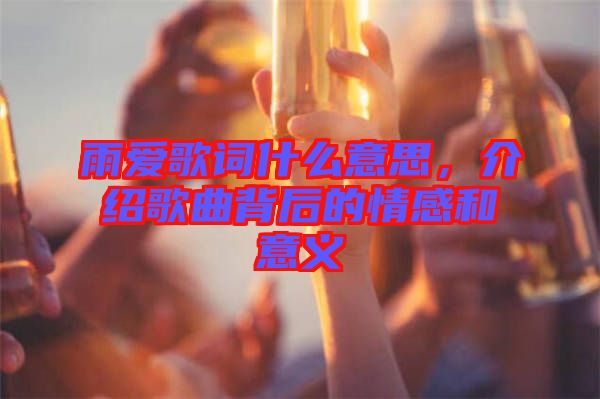 雨愛(ài)歌詞什么意思，介紹歌曲背后的情感和意義