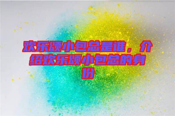 歡樂頌小包總是誰，介紹歡樂頌小包總的身份
