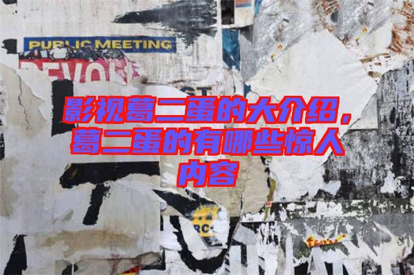 影視葛二蛋的大介紹，葛二蛋的有哪些驚人內容