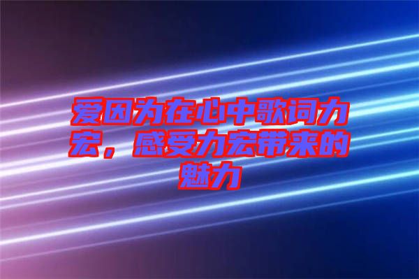 愛因為在心中歌詞力宏，感受力宏帶來的魅力