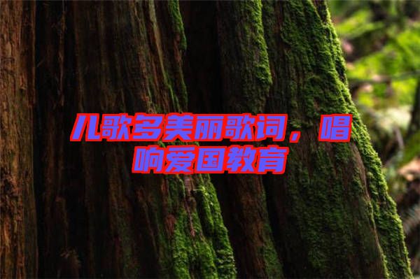 兒歌多美麗歌詞，唱響愛國教育
