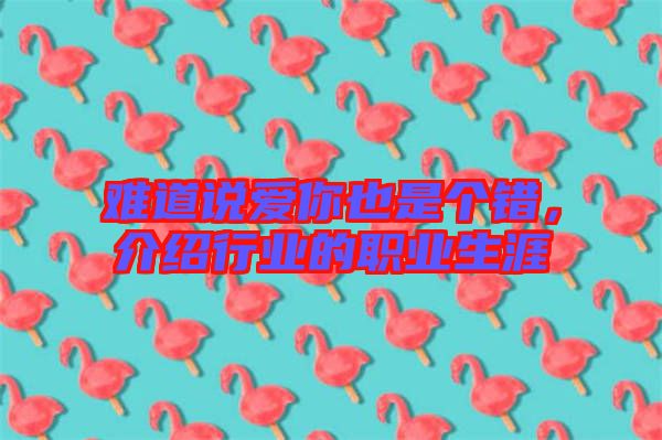 難道說愛你也是個(gè)錯(cuò)，介紹行業(yè)的職業(yè)生涯