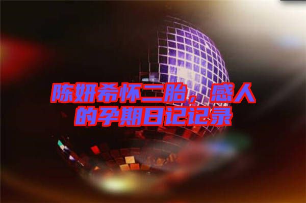 陳妍希懷二胎，感人的孕期日記記錄