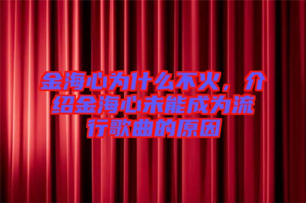 金海心為什么不火，介紹金海心未能成為流行歌曲的原因