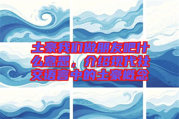 土豪我們做朋友吧什么意思，介紹現(xiàn)代社交語言中的土豪概念