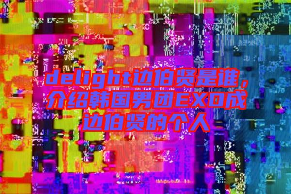 delight邊伯賢是誰，介紹韓國男團EXO成邊伯賢的個人