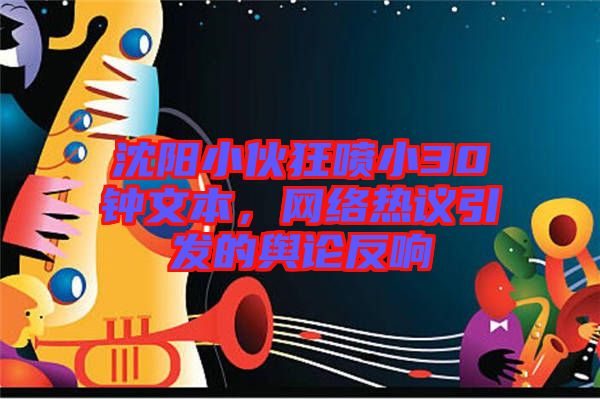 沈陽小伙狂噴小30鐘文本，網絡熱議引發(fā)的輿論反響