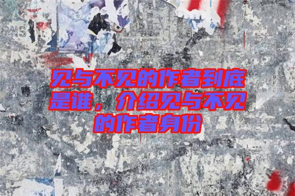 見與不見的作者到底是誰，介紹見與不見的作者身份