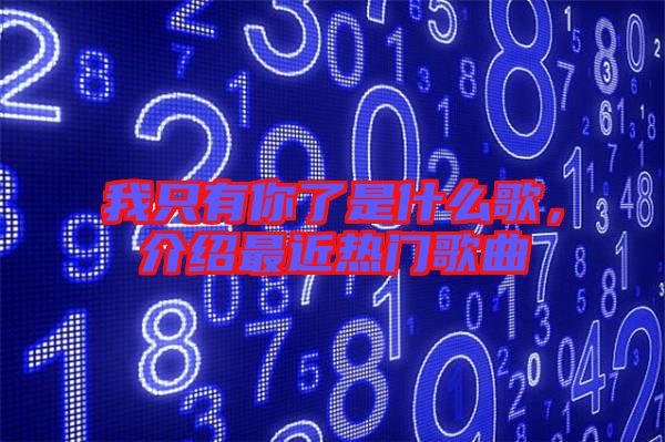 我只有你了是什么歌，介紹最近熱門歌曲