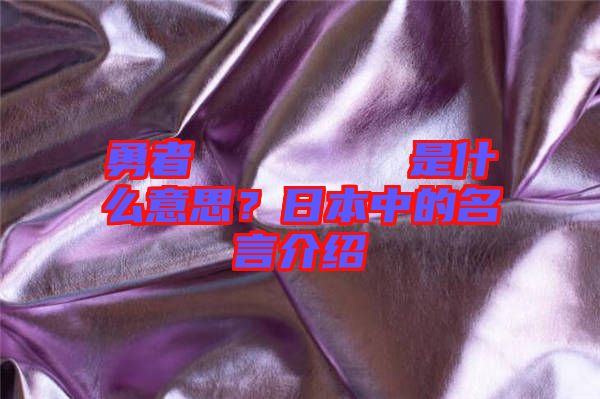 勇者のくせになまいきだ是什么意思？日本中的名言介紹