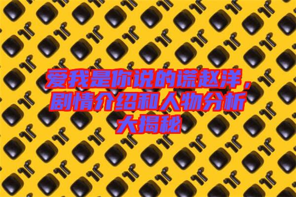 愛我是你說的謊趙洋，劇情介紹和人物分析大揭秘