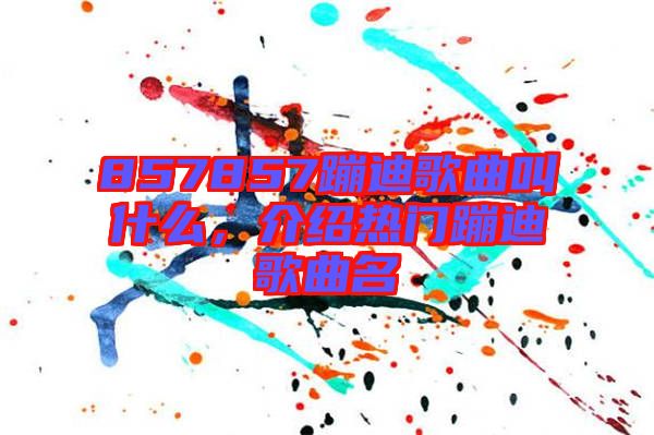 857857蹦迪歌曲叫什么，介紹熱門蹦迪歌曲名
